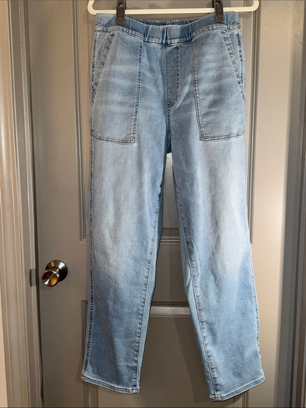 Madewell Light Blue Elastic Waist Denim Jeans - Size Small Tall